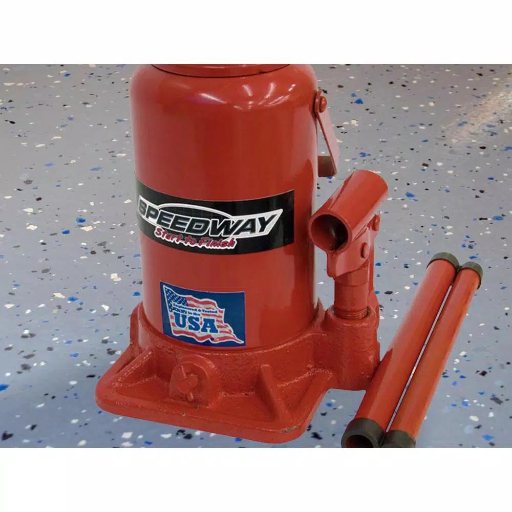 Speedway 20-Ton Hydraulic Bottle Jack, 40,000 lb Capacity