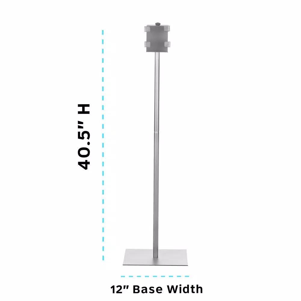 Alpine Industries 40.5 in. Sanitizing Cleaning Wipes Dispenser Stand, Silver Steel