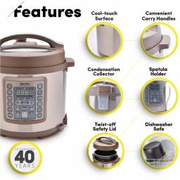 AROMA 4 Qt. Brown Electric Multi-Cooker Pressure Cooker with Aluminum Inner Pot thumbnail 2