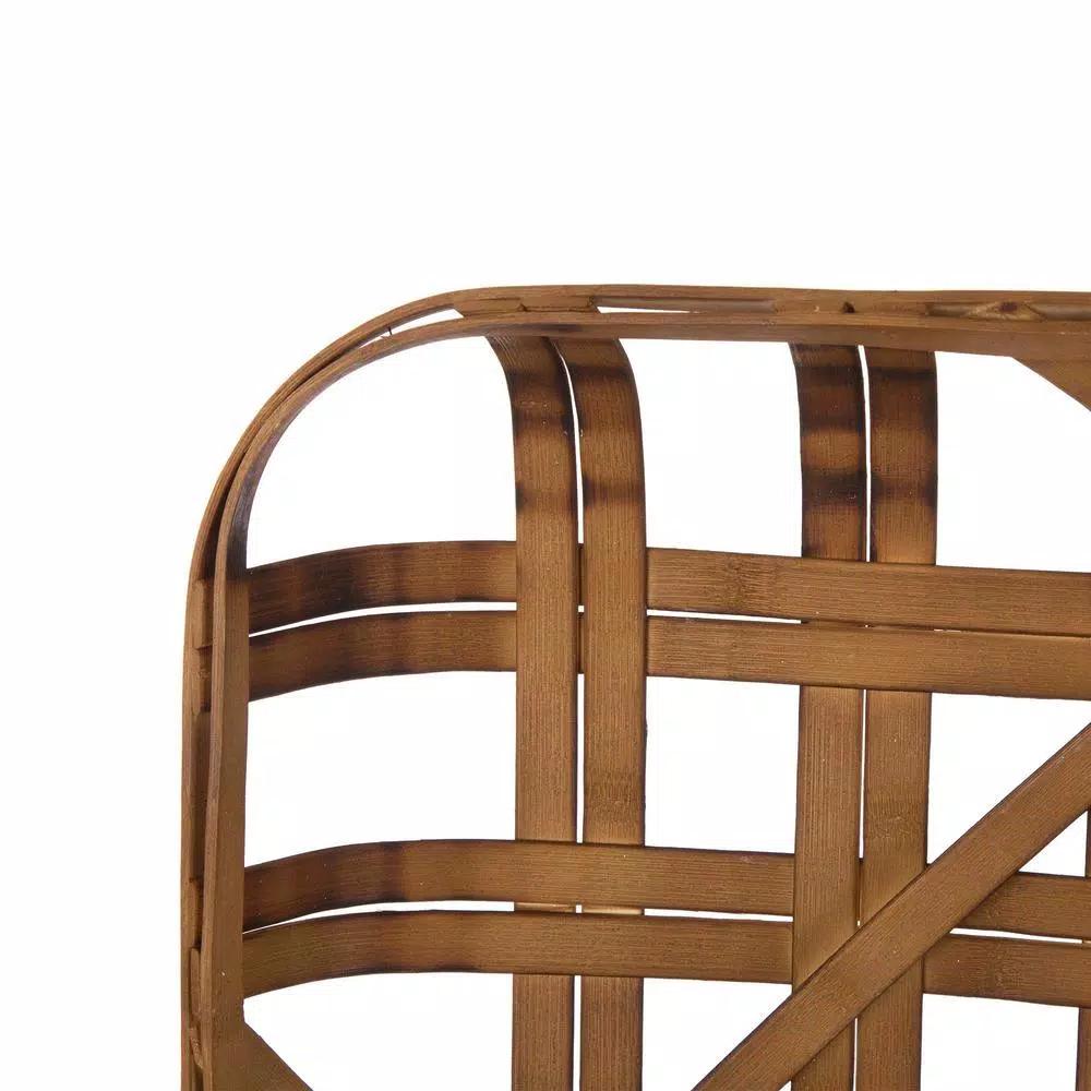 Glitzhome 22 in. Hydrangea Rose Wreath with 24 in. Bamboo Tobacco Basket Set