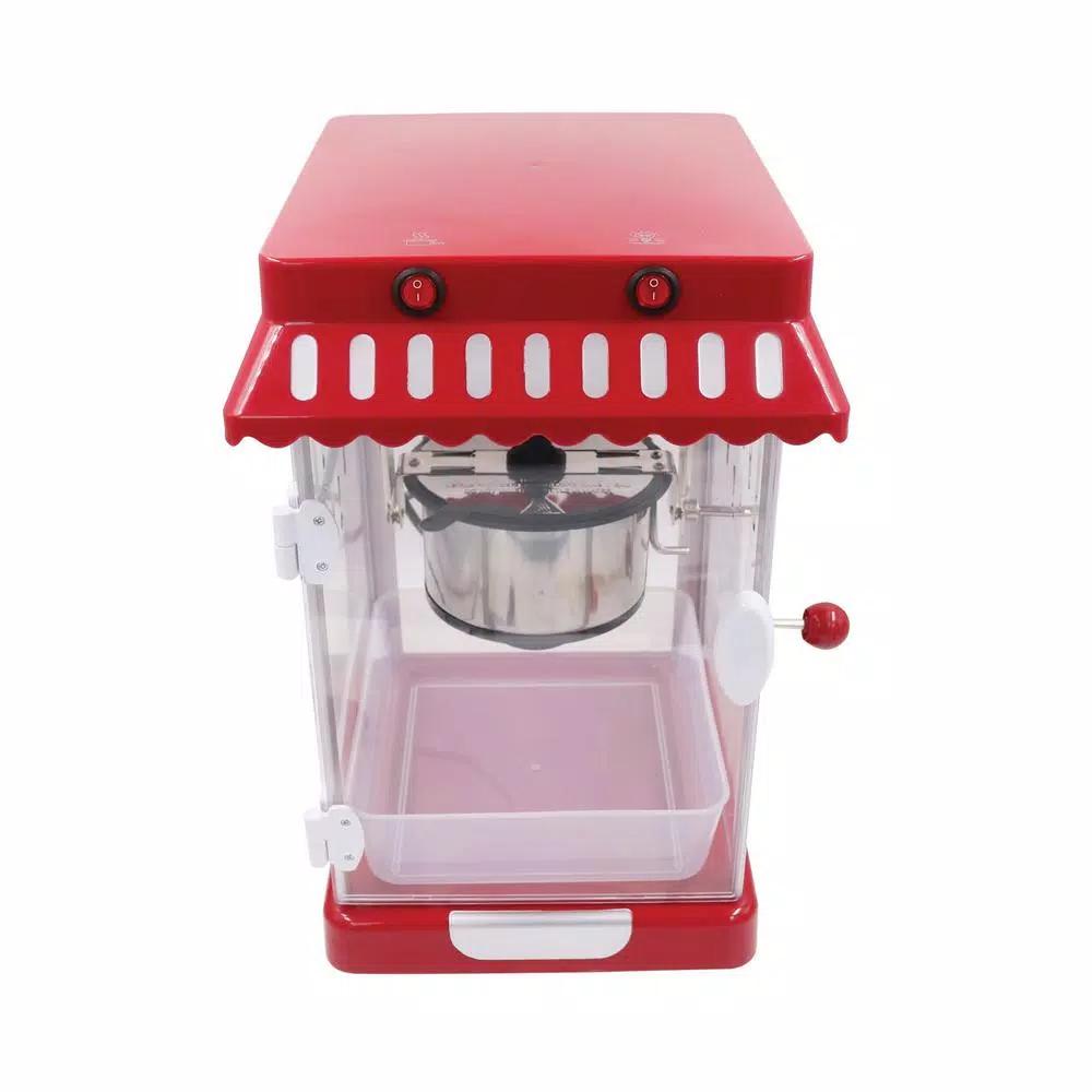 Frigidaire Retro Theater-Style Countertop Popcorn Maker, 2.5 oz. Stainless Steel Kettle, Red