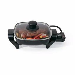 Nesco 8 in. Electric Skillet, 1800W Non-Stick Square Pan with Glass Lid, Black thumbnail 5