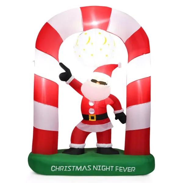 Costway 7.5 ft. Christmas Inflatable Santa Claus Archway Yard Decoration with Lights