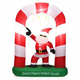 Costway 7.5 ft. Christmas Inflatable Santa Claus Archway Yard Decoration with Lights thumbnail 1