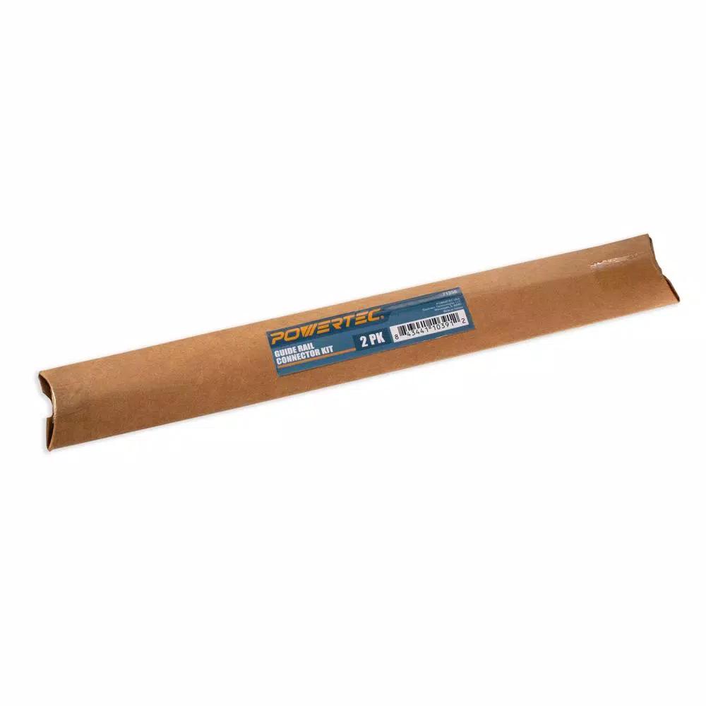 POWERTEC Premium Guide Rail Connector Set (2-Pack) - Universal Compatibility for Track Saws