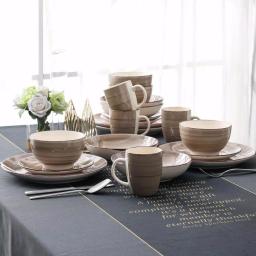 vancasso Bella 16-Piece Porcelain Dinnerware Set, Vintage Creme Beige Service for 4 thumbnail 8