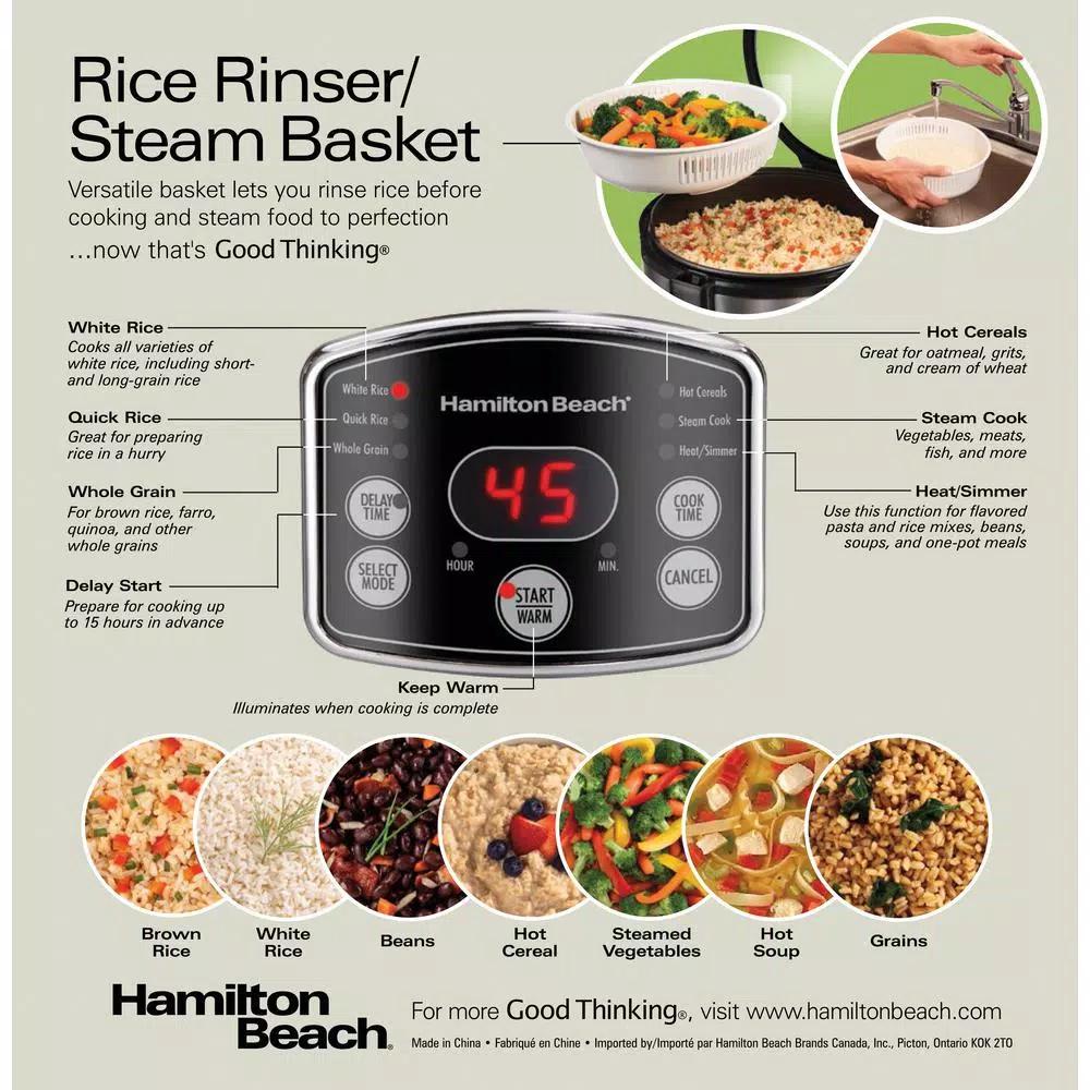 Hamilton Beach 14-Cup Stainless Steel Rice and Hot Cereal Cooker