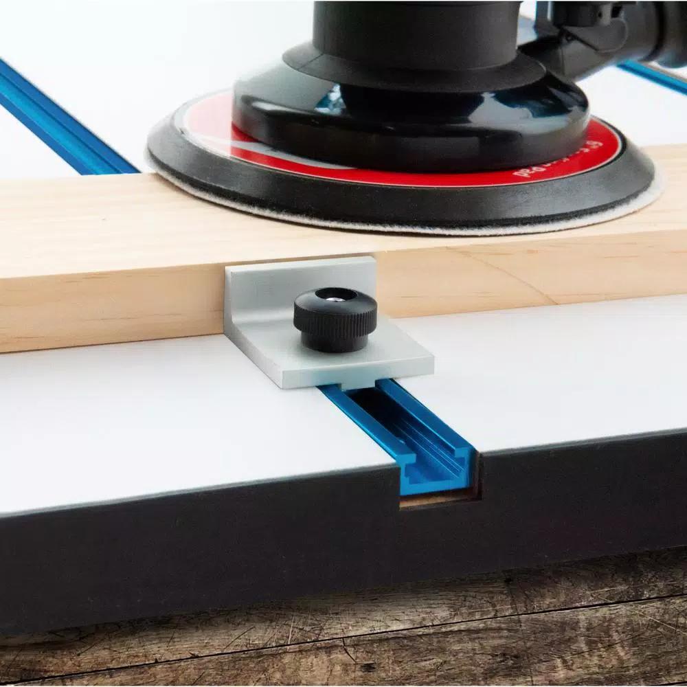 POWERTEC Universal T-Track Stop Kit with Parallel and Perpendicular Stops (4-Pack)