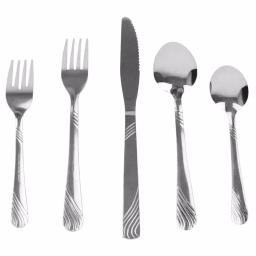 Home Basics River 20-Piece Stainless Steel Flatware Set, Silver Service for 4 thumbnail 4