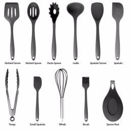 MegaChef 12-Piece Black Silicone Kitchen Utensil Set thumbnail 7