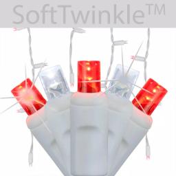 Wintergreen Lighting SoftTwinkle 7 ft. LED Icicle Lights, 70 Red and Cool White Lights thumbnail 2
