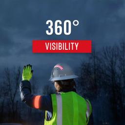 COAST SH300 Vis-Safe High-Visibility Reflective Full Brim Hard Hat, White thumbnail 7