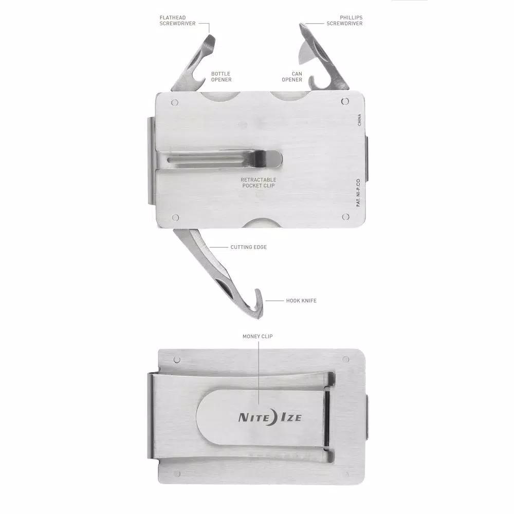 Nite Ize 6-in-1 Stainless Steel Financial Tool Money Clip and Wallet Multi-Tool