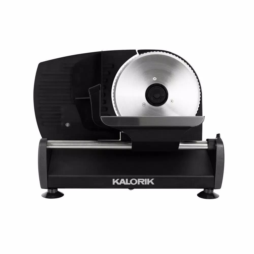 Unbranded Kalorik 200W Professional Food Slicer with 7.5 in. Stainless Steel Serrated Blade, Black