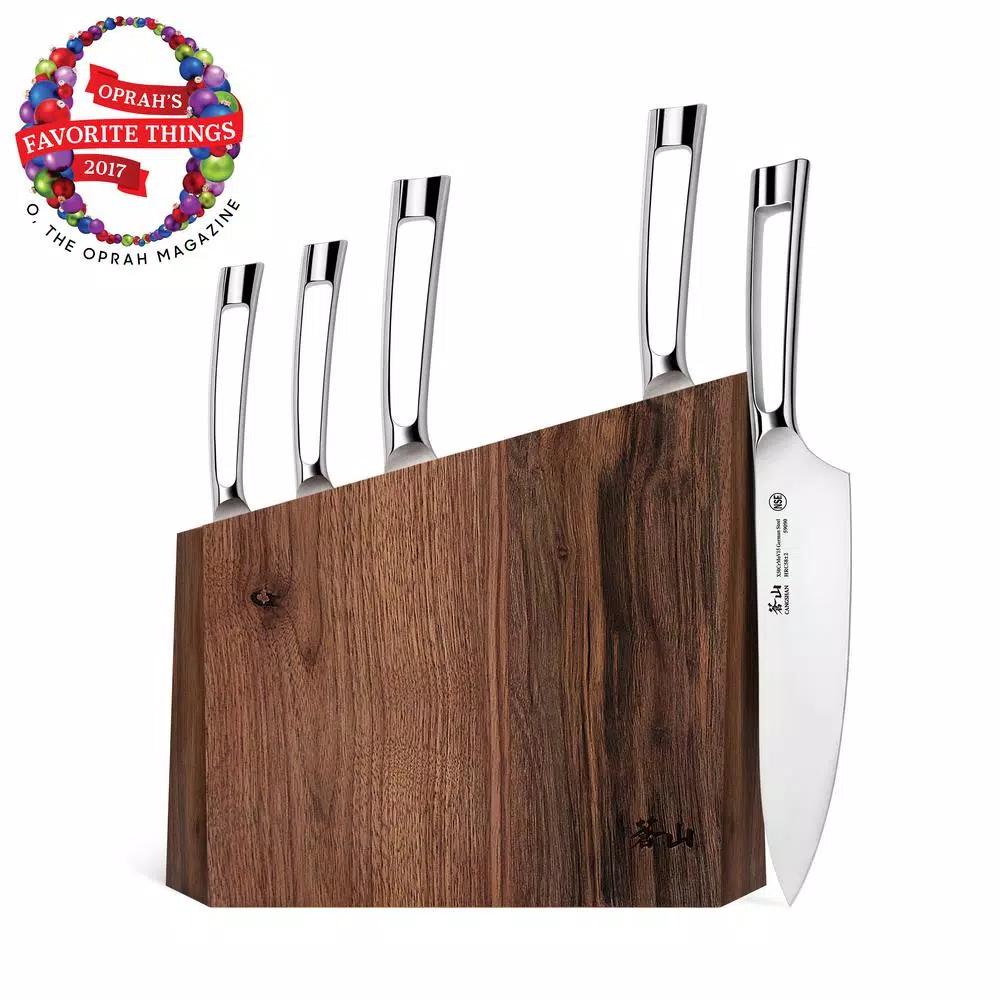 Cangshan N1 Series 6-Piece German Steel Forged Knife Block Set with Acacia Wood Block