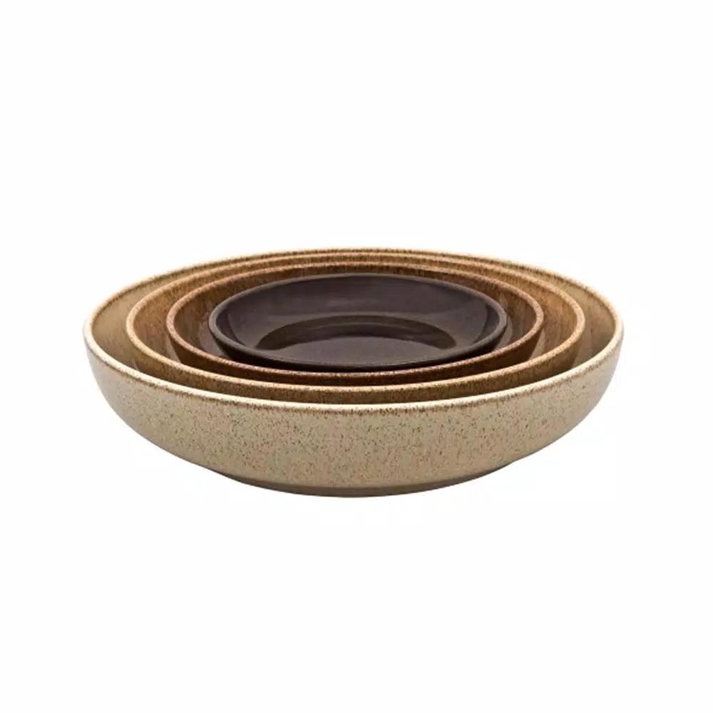 Denby Studio Craft 4-Piece Nesting Bowl Set, Brown Clay Serving Bowls