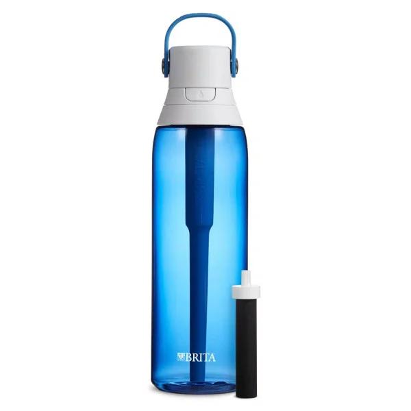 Brita Premium 26 oz. Sapphire Blue Filtering Water Bottle, BPA-Free with 1 Filter