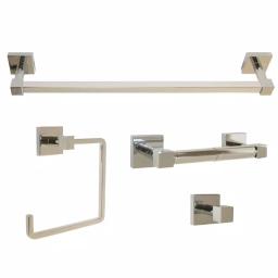 Design House Karsen 4-Piece Bathroom Hardware Accessory Kit, Polished Chrome thumbnail 1