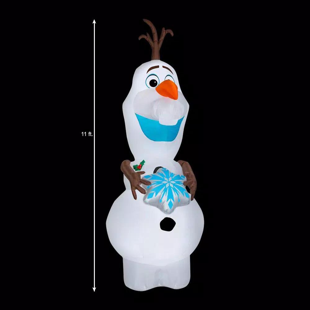 Disney Frozen 11 ft. Pre-Lit Inflatable Olaf with Snowflake Airblown Holiday Decoration