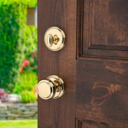 Baldwin Prestige Avendale Single Cylinder Handleset with Alcott Knob, Lifetime Polished Brass, SmartKey Security thumbnail 8