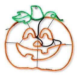 National Tree Company 24 in. Orange and Green LED Pumpkin Jack-O-Lantern Halloween Light Strip thumbnail 1