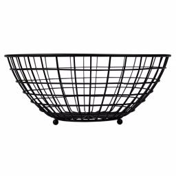 Unbranded Grid Collection Large Black Wire Fruit Bowl - Modern Steel Countertop Organizer thumbnail 3