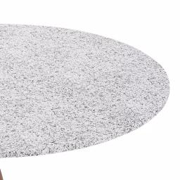 Brielle Home 42" Round Cotton Fabric Fitted Table Cover, Grey Granite Stone Print thumbnail 6