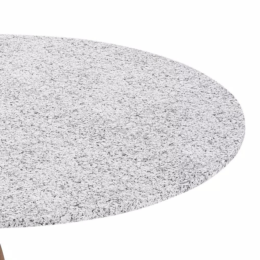 Brielle Home 42" Round Cotton Fabric Fitted Table Cover, Grey Granite Stone Print