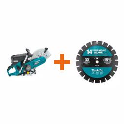 Makita 14 in. 76cc 4-Stroke Gas Power Cutter with Bonus 14 in. Segmented Rim Diamond Blade thumbnail 1