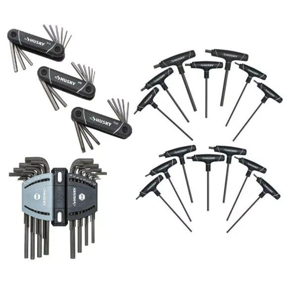 Husky 43-Piece Hex and Torx Key Set with Color-Coded Caddies