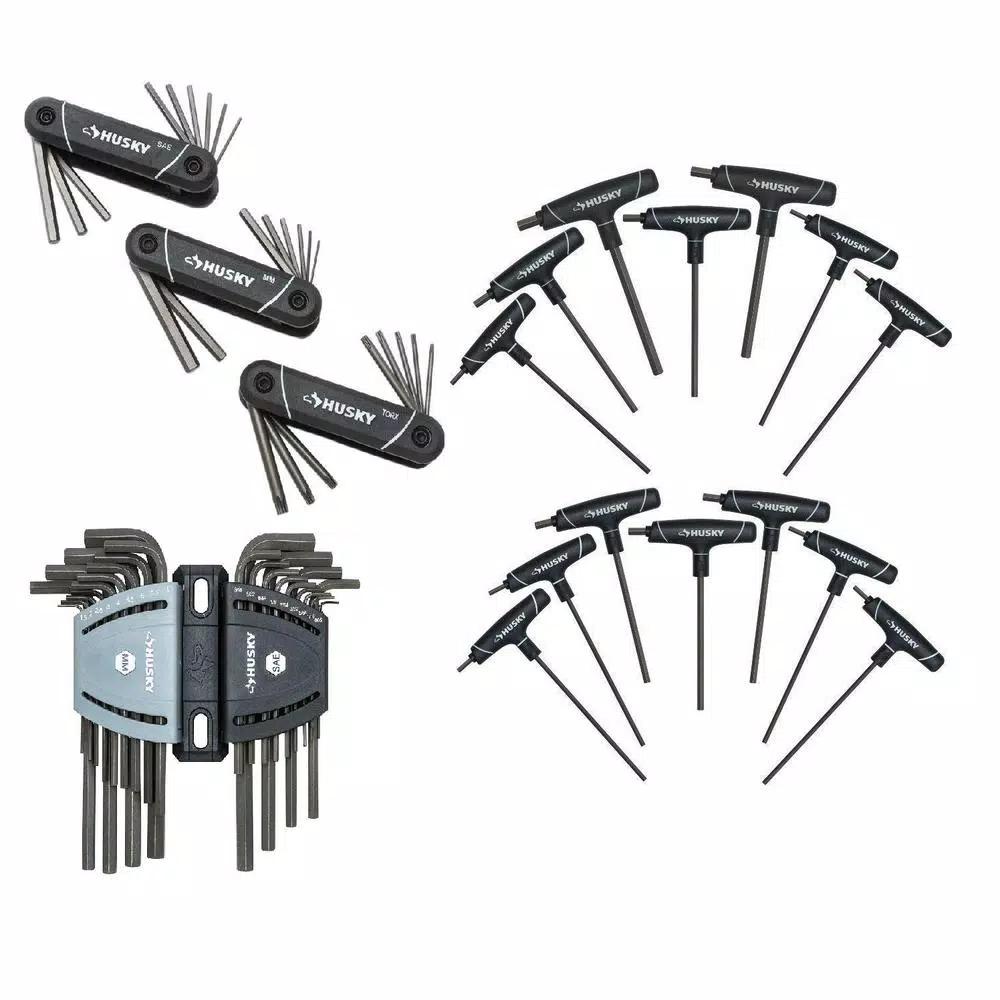 Husky 43-Piece Hex and Torx Key Set with Color-Coded Caddies