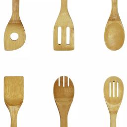 Oceanstar Ocean Star 6-Piece Bamboo Cooking Utensil Set - Natural Wood Kitchen Tools thumbnail 2