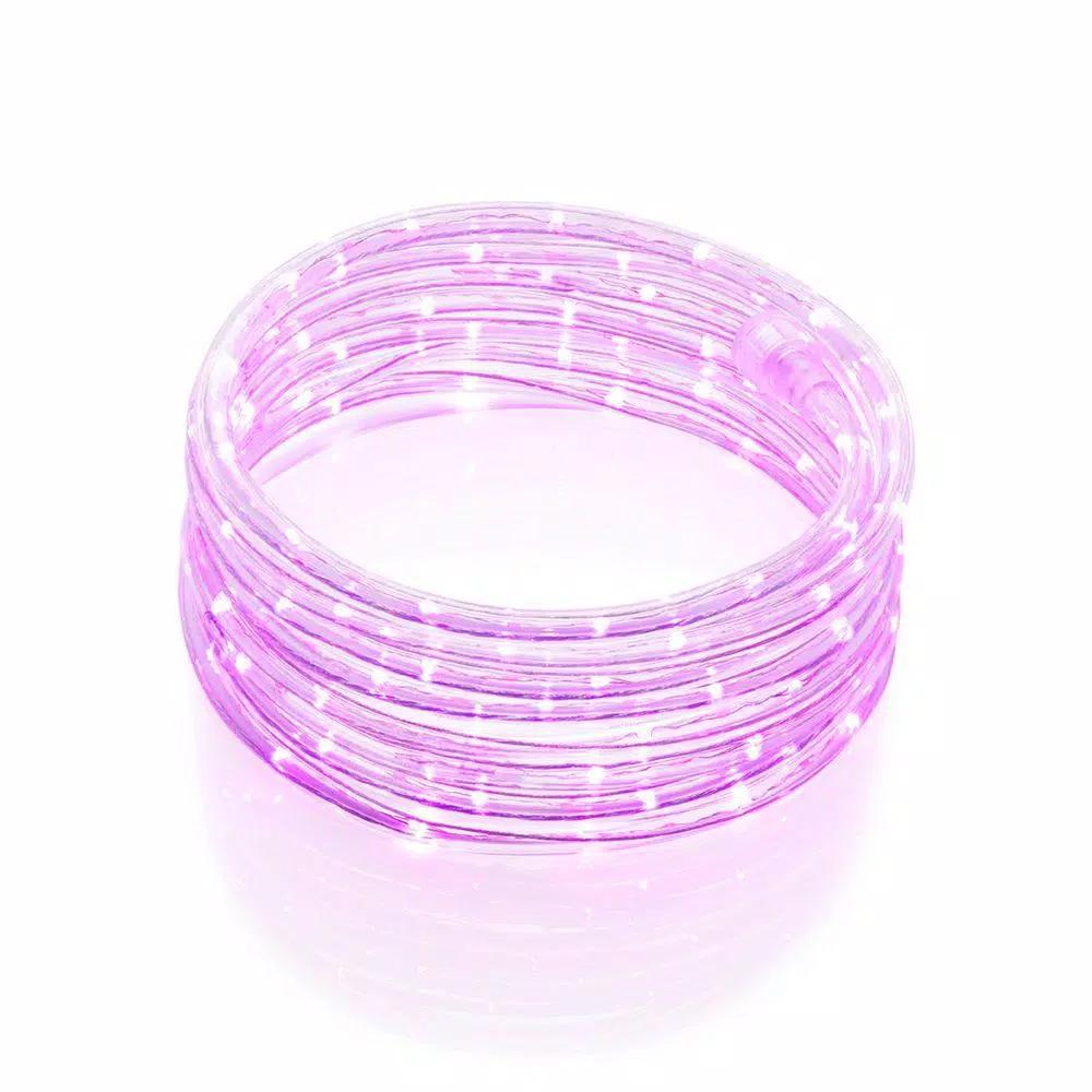 DEERPORT DECOR 16 ft. Pink LED Rope Light, 108-Light 360° Continuous Shine, Indoor/Outdoor Weather Resistant