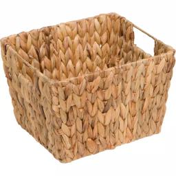 Trademark Innovations 11.5 in. Rectangular Hyacinth Wicker Storage Basket with Handles thumbnail 2