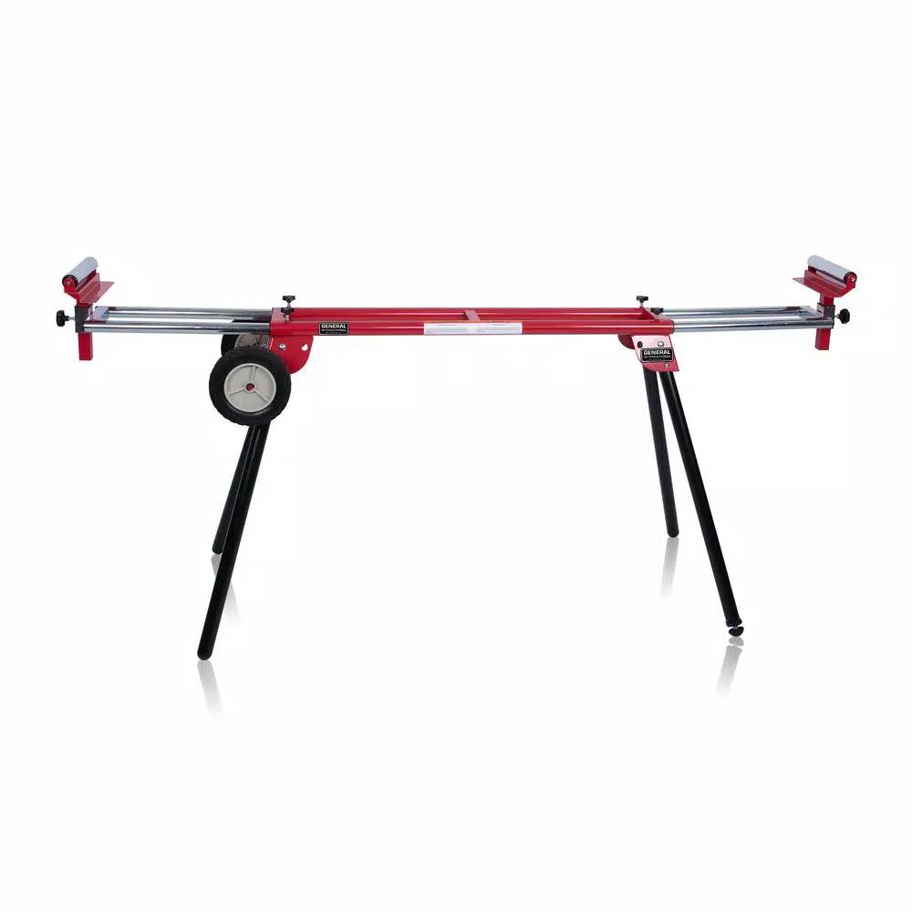 General International MS3102 Miter Saw Stand with Solid Tires and Adjustable Extensions
