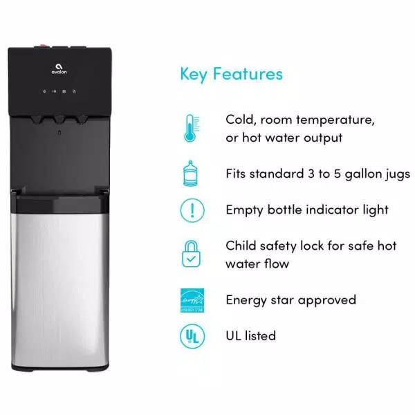 Avalon 3-Temperature Bottom Loading Water Cooler Dispenser with Child Safety Lock