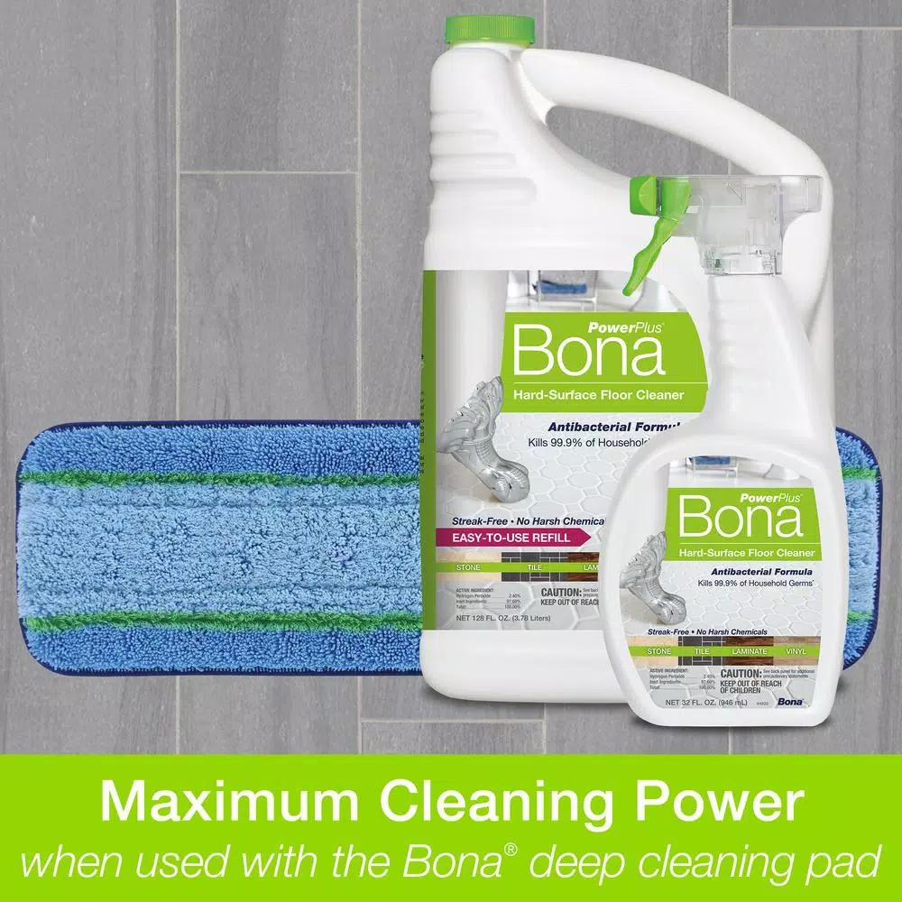 Bona PowerPlus Antibacterial Hard-Surface Floor Cleaner Refill, 128 oz.