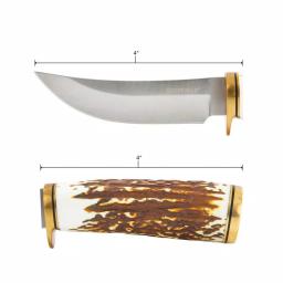 Sheffield Stag Series Heard 4 in. Trailing Point Fixed Blade Hunting Knife thumbnail 3