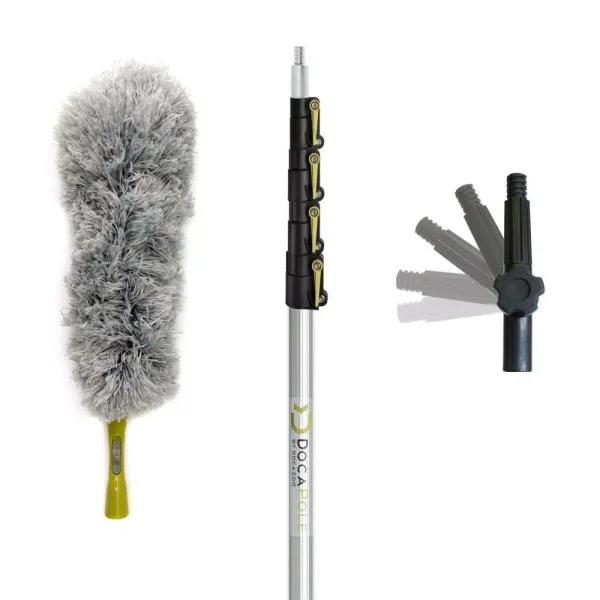 DocaPole Microfiber Feather Duster & 6-24 ft. Telescopic Extension Pole High Reach Cleaning Kit