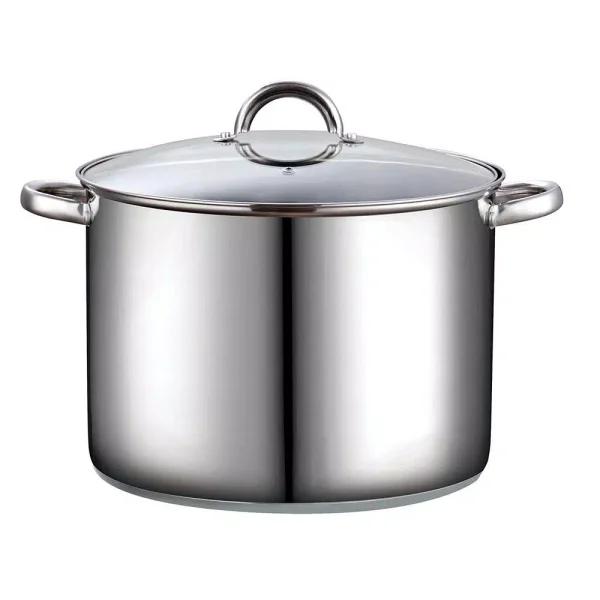 Cook N Home 16 qt. Stainless Steel Stock Pot with Tempered Glass Lid