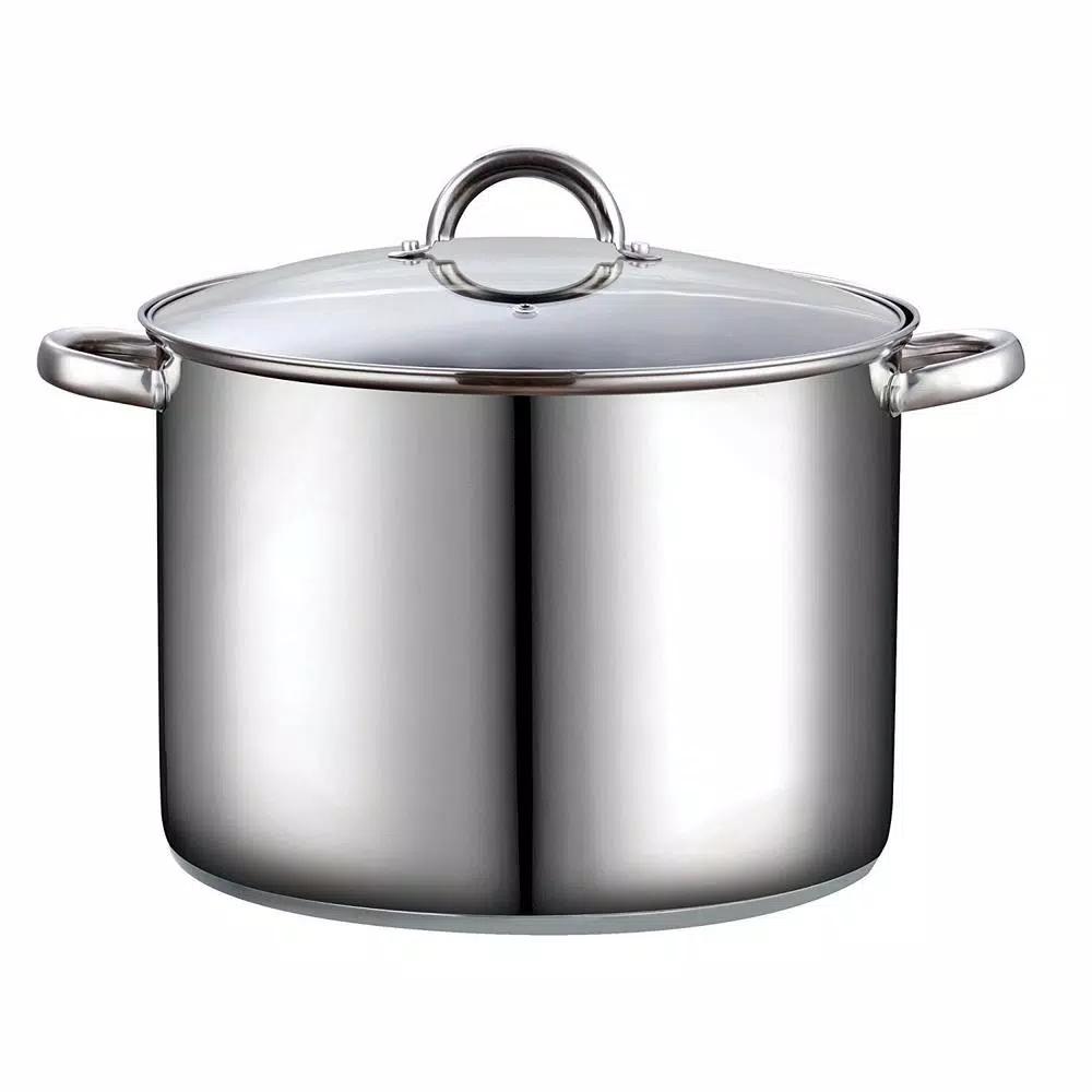 Cook N Home 16 qt. Stainless Steel Stock Pot with Tempered Glass Lid