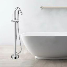 Vanity Art 40 in. Freestanding Single Handle Claw Foot Tub Faucet with Hand Shower, Polished Chrome thumbnail 3
