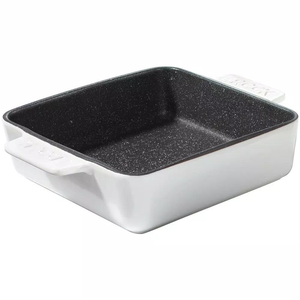 Starfrit The Rock by Starfrit 9-Inch Square Ceramic Nonstick Ovenware, White