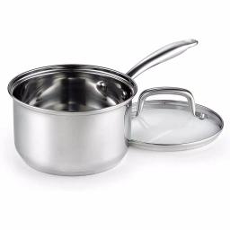 Cook N Home 3 qt. Stainless Steel Saucepan with Tempered Glass Lid thumbnail 3