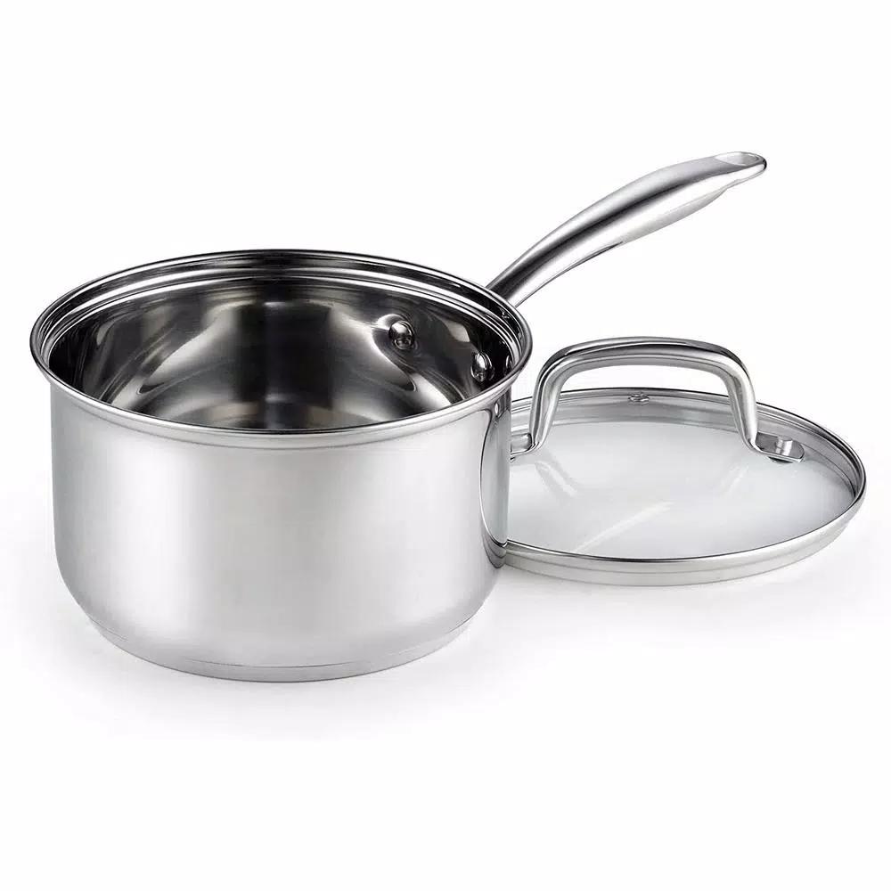 Cook N Home 3 qt. Stainless Steel Saucepan with Tempered Glass Lid