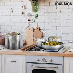 Mockins 10-Piece Tri-Ply Stainless Steel Cookware Set with Lids and Utensils thumbnail 6