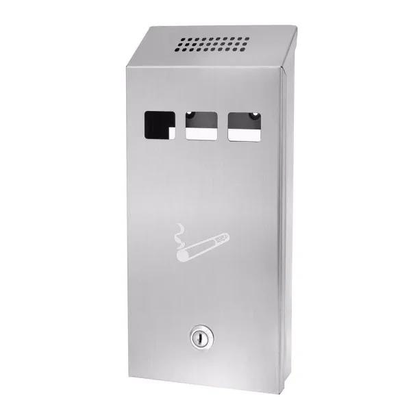 Alpine Industries Stainless Steel Wall-Mounted Cigarette Disposal Station Outdoor Ashtray