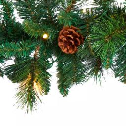 Nearly Natural 6 ft. Pre-lit Artificial Mixed Pine and Pinecone Garland with 35 Clear LED Lights thumbnail 4