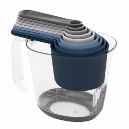 Spectrum Tovolo Magnetic Nested Measuring Cup and Spoon Set, BPA-Free Plastic, Blue thumbnail 1