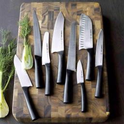 SCHMIDT BROS. Schmidt Brothers Carbon 6 15-Piece German Stainless Steel Cutlery Set with Acacia Wood Downtown Knife Block thumbnail 2